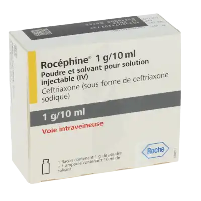 ROCEPHINE 1 g/10 ml, poudre et solvant pour solution injectable (IV)