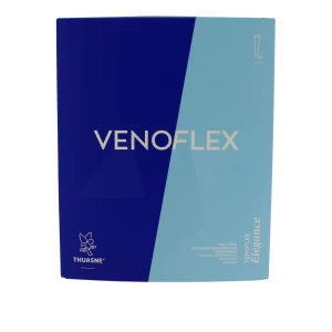 Thuasne Venoflex Elegance 2 Bas Cuisse Antiglisse Maille Côtelée Homme Beige T2n
