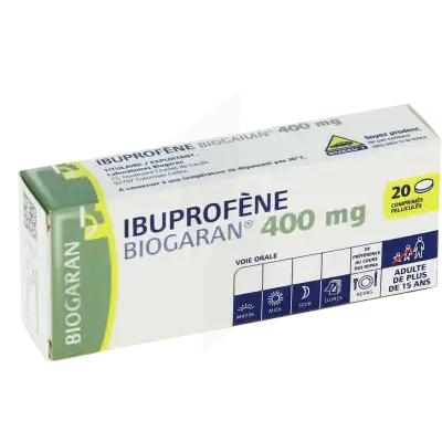 Ibuprofene Biogaran 400 Mg, Comprimé Pelliculé à LE LAVANDOU