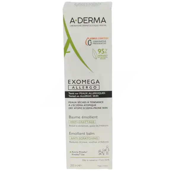 Aderma Exomega Allergo Baume Emollient Anti-grattage T/200ml