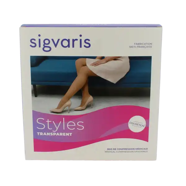 Sigvaris Styles Divin Eclat Transparent Collant Classe 2 Femme Noir Normal S