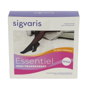 Sigvaris Essentiel Semi-transparent Chaussettes  Femme Classe 2 Noir Small Normal
