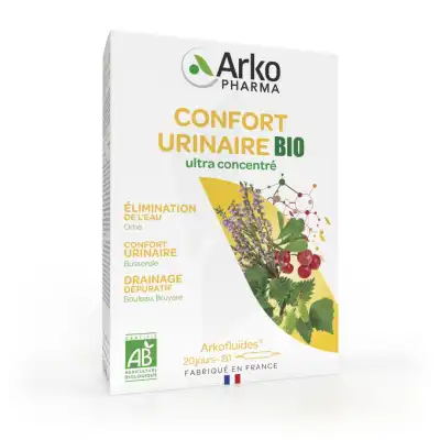 Arkofluide Bio Ultraextract Solution Buvable Confort Urinaire 20 Ampoules/10ml à Angers