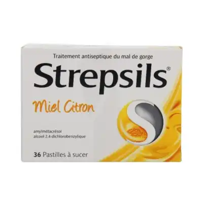 Strepsils Past à Sucer Miel Citron Plq/36 à Libourne