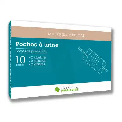 Poche à urine de jambe 0,5L  Boîte de 10
