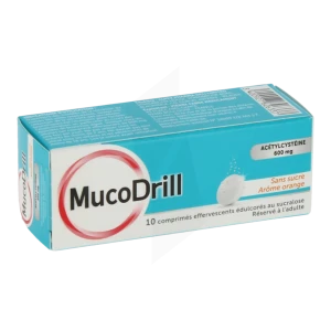 Mucodrill 600 Mg Sans Sucre, Comprimé Effervescent édulcoré Au Sucralose