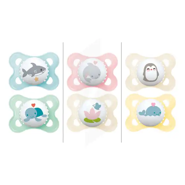 MAM ORIGINAL Sucette silicone 2-6 mois animaux Boîte de 2