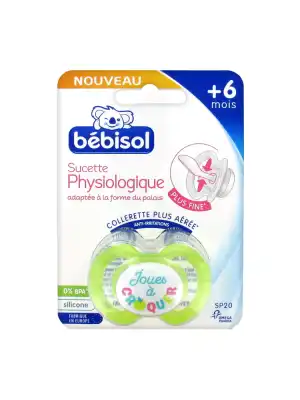 Bebisol Slim - Sucette Physiologique Silicone Jour +6mois Vert T2 à CUISERY