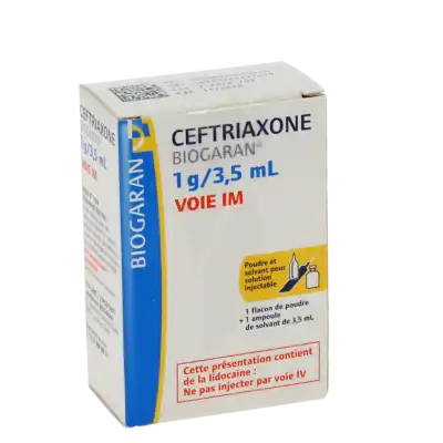 Ceftriaxone Biogaran 1 G/3,5 Ml, Poudre Et Solvant Pour Solution Injectable (im) à CANALS