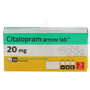 Citalopram Arrow Lab 20 Mg, Comprimé Pelliculé Sécable