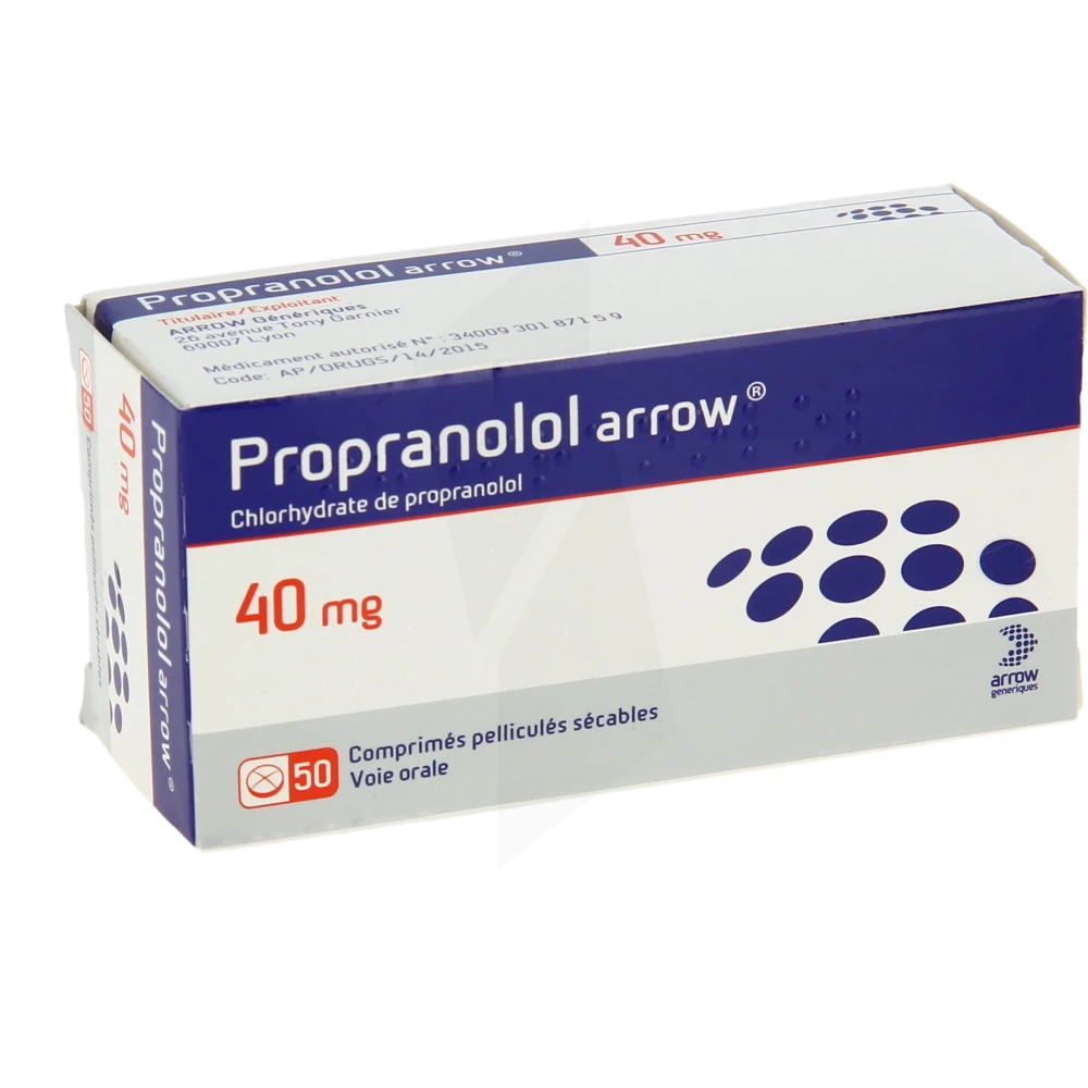 Propranolol Arrow 40 Mg, Comprimé Pelliculé Sécable