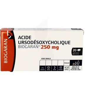 Acide Ursodesoxycholique Biogaran 250 Mg, Comprimé Pelliculé