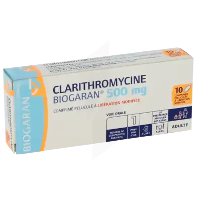 Clarithromycine Biogaran 500 Mg, Comprimé Pelliculé à Libération Modifiée à Bassens
