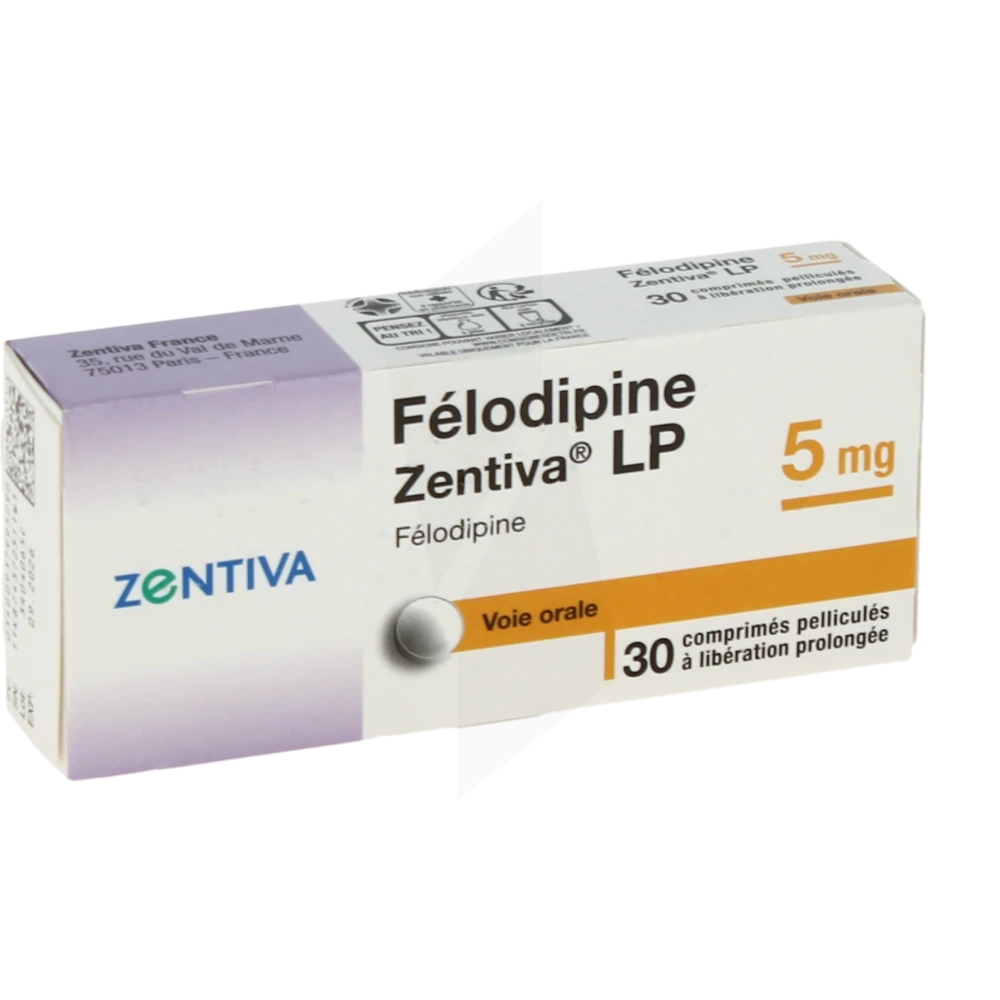 Felodipine Zentiva L.p. 5 Mg, Comprimé Pelliculé à Libération Prolongée