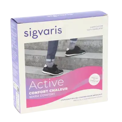 Sigvaris Active Confort Chaleur Chaussettes  Femme Classe 2 Plume Medium Normal à HEROUVILLE ST CLAIR