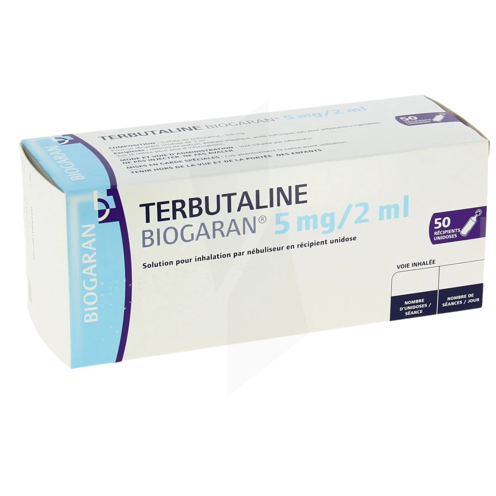 Terbutaline Biogaran 5 Mg/2 Ml, Solution Pour Inhalation Par Nébuliseur En Récipient Unidose