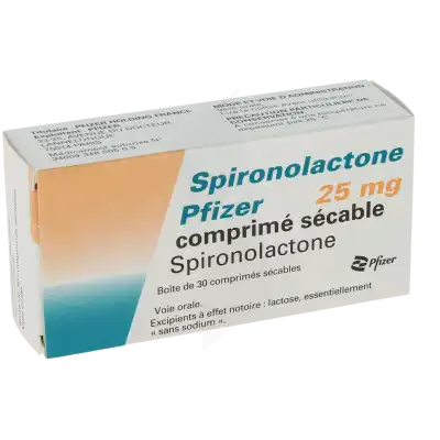 SPIRONOLACTONE PFIZER 25 mg, comprimé sécable