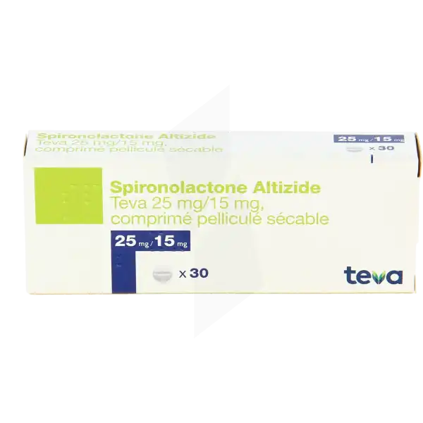 Spironolactone Altizide Teva 25 Mg/15 Mg, Comprimé Pelliculé Sécable