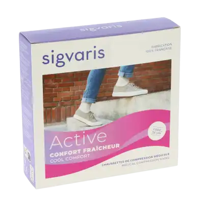 Sigvaris Active Confort FraÎcheur Chaussettes  Femme Classe 2 Écru Small Normal à Le havre