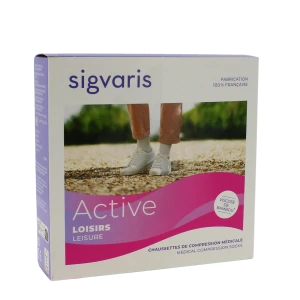 Sigvaris Active Loisirs Chaussette Classe 2 Femme Bleu Jean Normal L