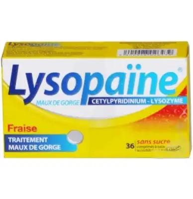 LysopaÏne Maux De Gorge Cetylpyridinium Lysozyme Fraise Sans Sucre, Comprimé à Sucer édulcoré Au Sorbitol Et à La Saccharine à Bordeaux