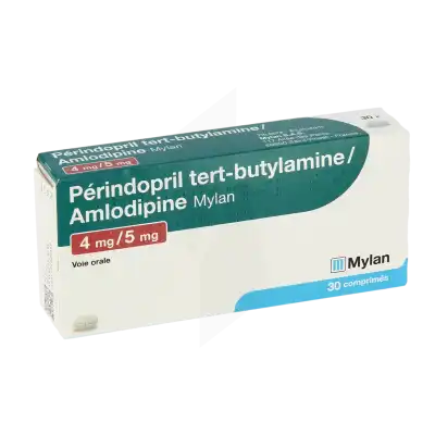 PERINDOPRIL TERT-BUTYLAMINE/AMLODIPINE VIATRIS 4 mg/5 mg, comprimé