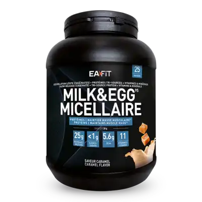 Eafit Milk & Egg 95 Micellaire Poudre pour boisson Caramel Pot/750g