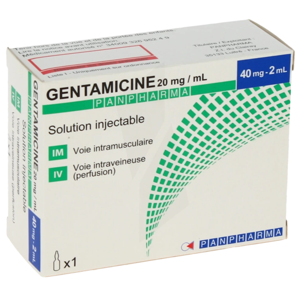 Gentamicine Panpharma 40 Mg, Solution Injectable