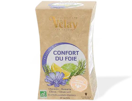 Pagès Confort Du Foie Infusion Bio Chicorée Romarin Citron & Citron Vert Boîte De 20 Sachets