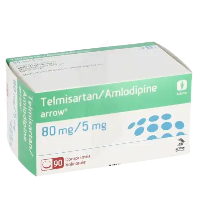 Telmisartan/amlodipine Arrow 80 Mg/5 Mg, Comprimé à STRASBOURG