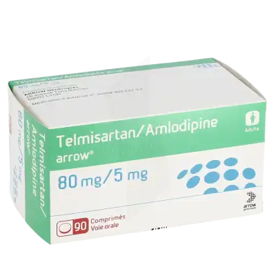TELMISARTAN/AMLODIPINE ARROW 80 mg/5 mg, comprimé