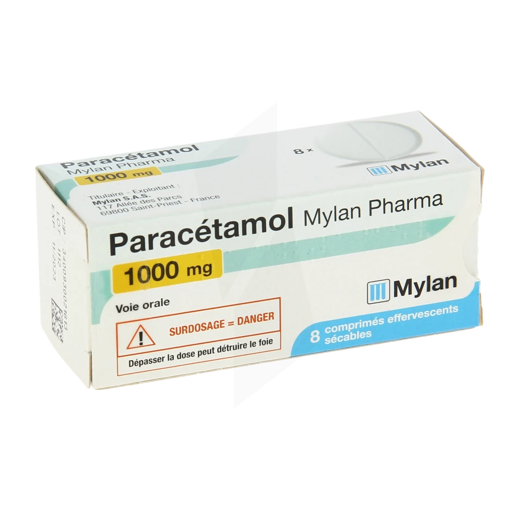 Paracetamol Viatris 1000 Mg, Comprimé Effervescent Sécable