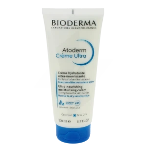 Bioderma Atoderm Crème Ultra Nourissante Hydratante Peau Normale à Sèche 200ml