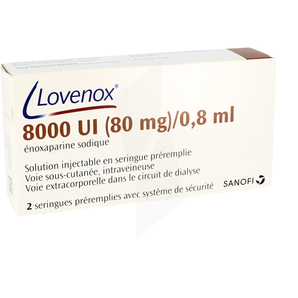 Lovenox 8 000 Ui (80 Mg)/0,8 Ml, Solution Injectable En Seringue Préremplie