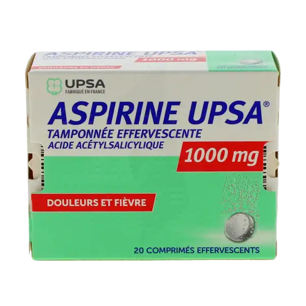 Aspirine Upsa Tamponnee Effervescente 1000 Mg, Comprimé Effervescent