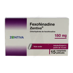 Fexofenadine Zentiva 180 Mg, Comprimé Pelliculé