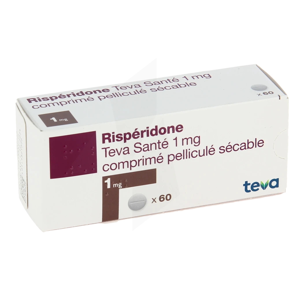 Risperidone Teva Sante 1 Mg, Comprimé Pelliculé Sécable