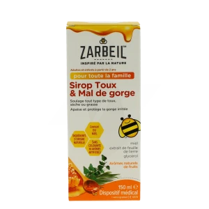 Zarbeil Sirop Toux Gorge Adulte Enfant Flacon De 150 Ml