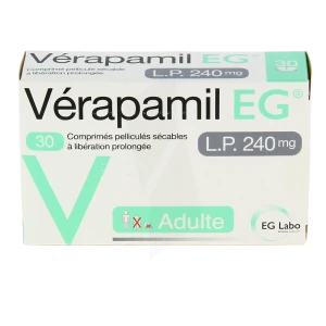 Verapamil Eg L.p. 240 Mg, Comprimé Pelliculé Sécable à Libération Prolongée