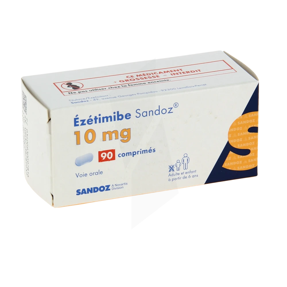 Ezetimibe Sandoz 10 Mg, Comprimé