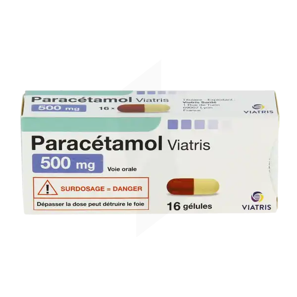 Paracetamol Viatris 500 Mg, Gélule