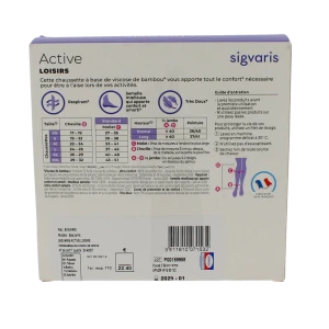 Sigvaris Active Loisirs Chaussette Classe 2 Femme Rose Pêche Long S