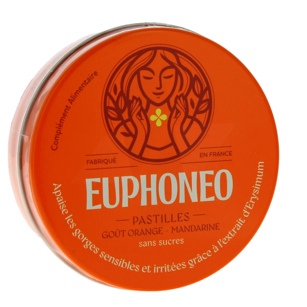 Euphoneo Orange Mandarine Pastille Sans Sucre Boîte De 50