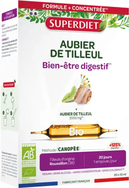 Superdiet Aubier De Tilleul Jus 20 Ampoules/10ml