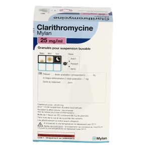 Clarithromycine Viatris 25 Mg/ml, Granulés Pour Suspension Buvable