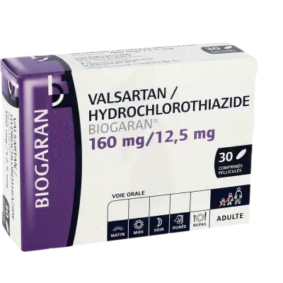 Valsartan Hydrochlorothiazide Biogaran 160 Mg/12,5 Mg, Comprimé Pelliculé à CANALS