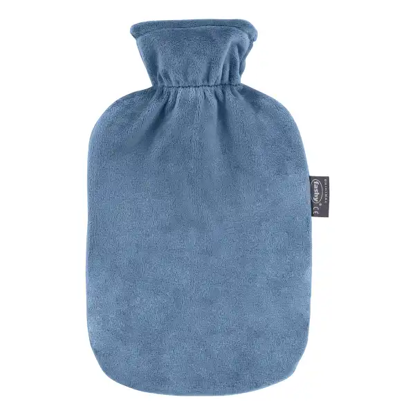 Soframar Fashy Bouillotte à Eau Déhoussable Velours Bleu 2l