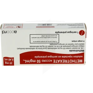 Methotrexate Accord 50 Mg/ml, Solution Injectable En Seringue Préremplie