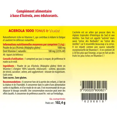 Ineldea Vitamin'22 Acérola 1000 Comprimés à Croquer Cerise B/64