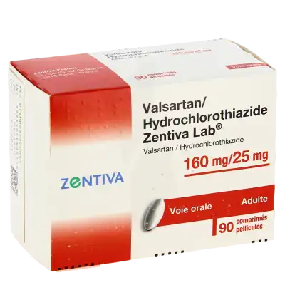 Valsartan Hydrochlorothiazide Zentiva Lab 160 Mg/25 Mg, Comprimé Pelliculé à Bordeaux